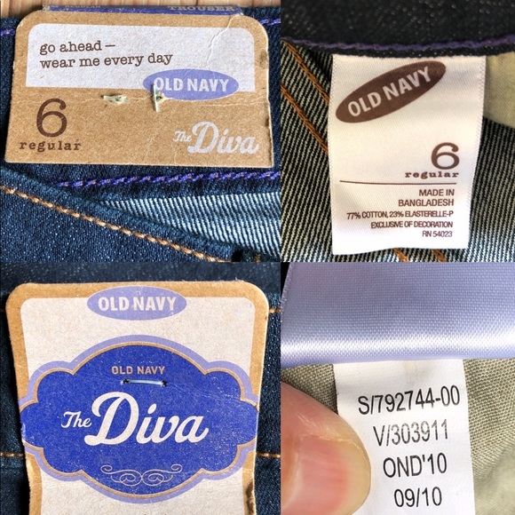 🆕 OLD NAVY Diva Jeans Low Rise Blue Denim Size 6 - Picture 4 of 16